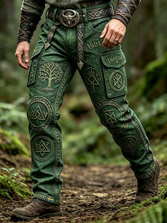 Herrenmode Wikinger-Kunstdruck lange Hose