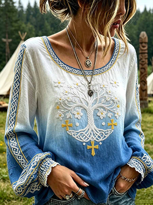 Damenmode Viking Tree of Life Art Print Top
