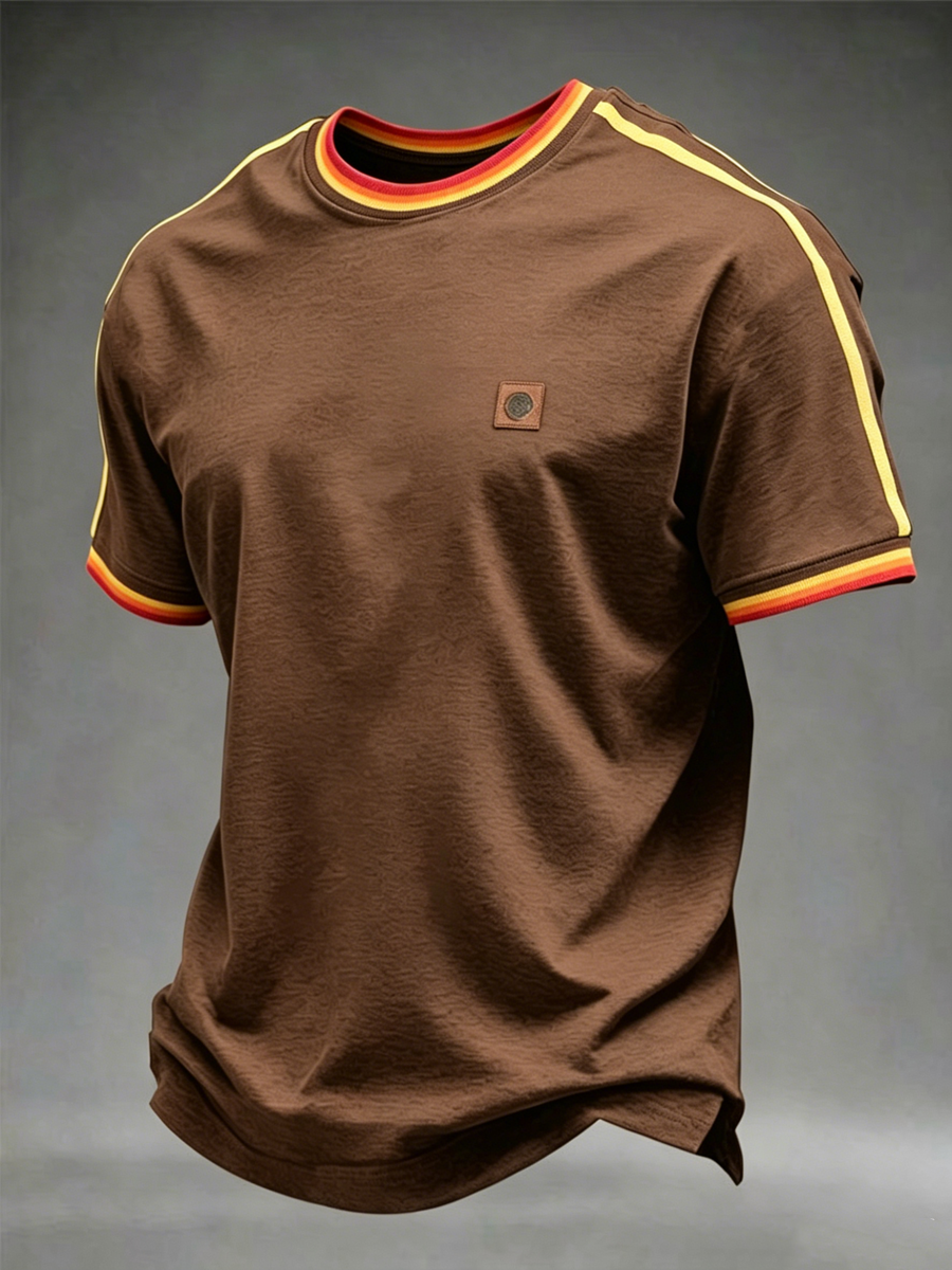 Herren-Retro-T-Shirt mit kurzen Ärmeln
