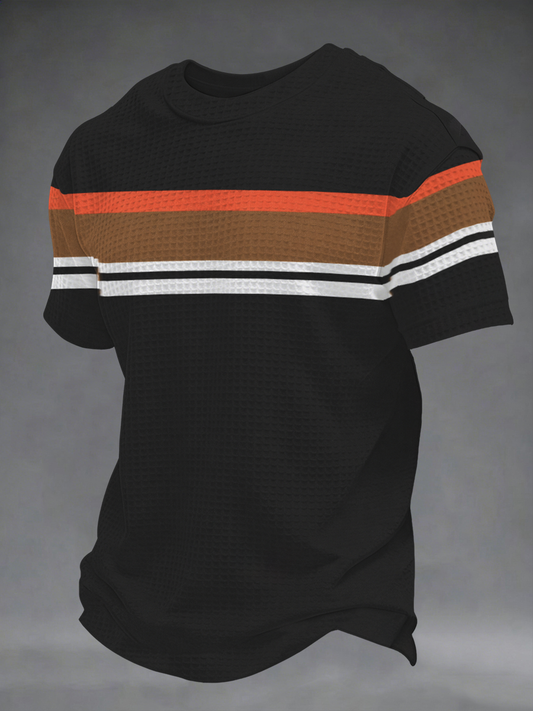 Herren Retro Waffel Kurzarm