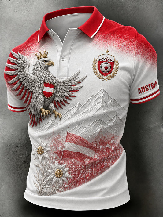 Retro-Österreichische Fußball-Fan‑Kunstdruck Lässiges Trikot