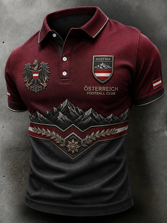 Retro-Österreichische Fußball-Fan‑Kunstdruck Lässiges Trikot