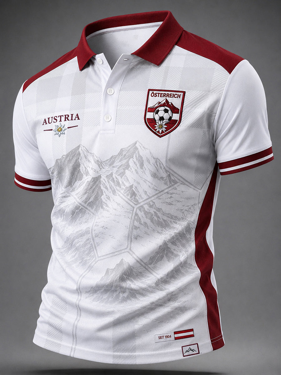 Retro-Österreichische Fußball-Fan‑Kunstdruck Lässiges Trikot