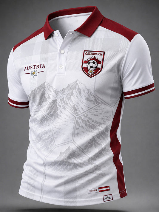 Retro-Österreichische Fußball-Fan‑Kunstdruck Lässiges Trikot
