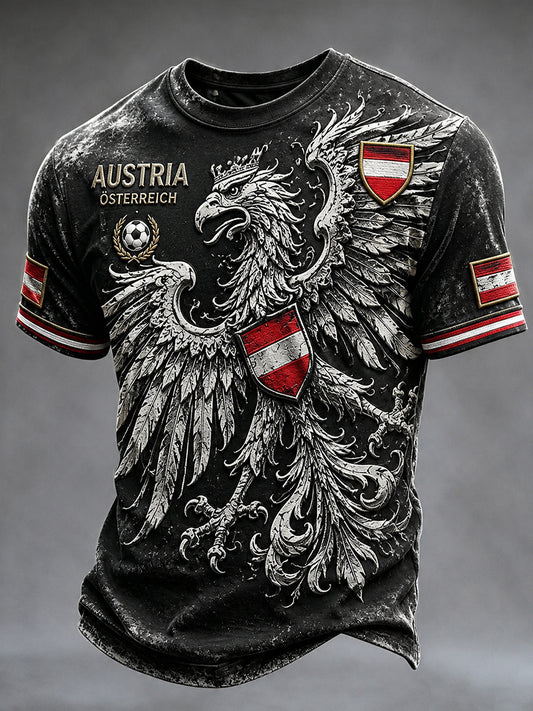 Retro-Österreichische Fußball-Fan‑Kunstdruck Lässiges Trikot