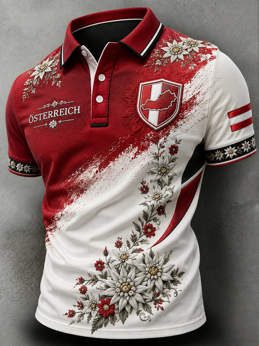 Retro-Österreichische Fußball-Fan‑Kunstdruck Lässiges Trikot