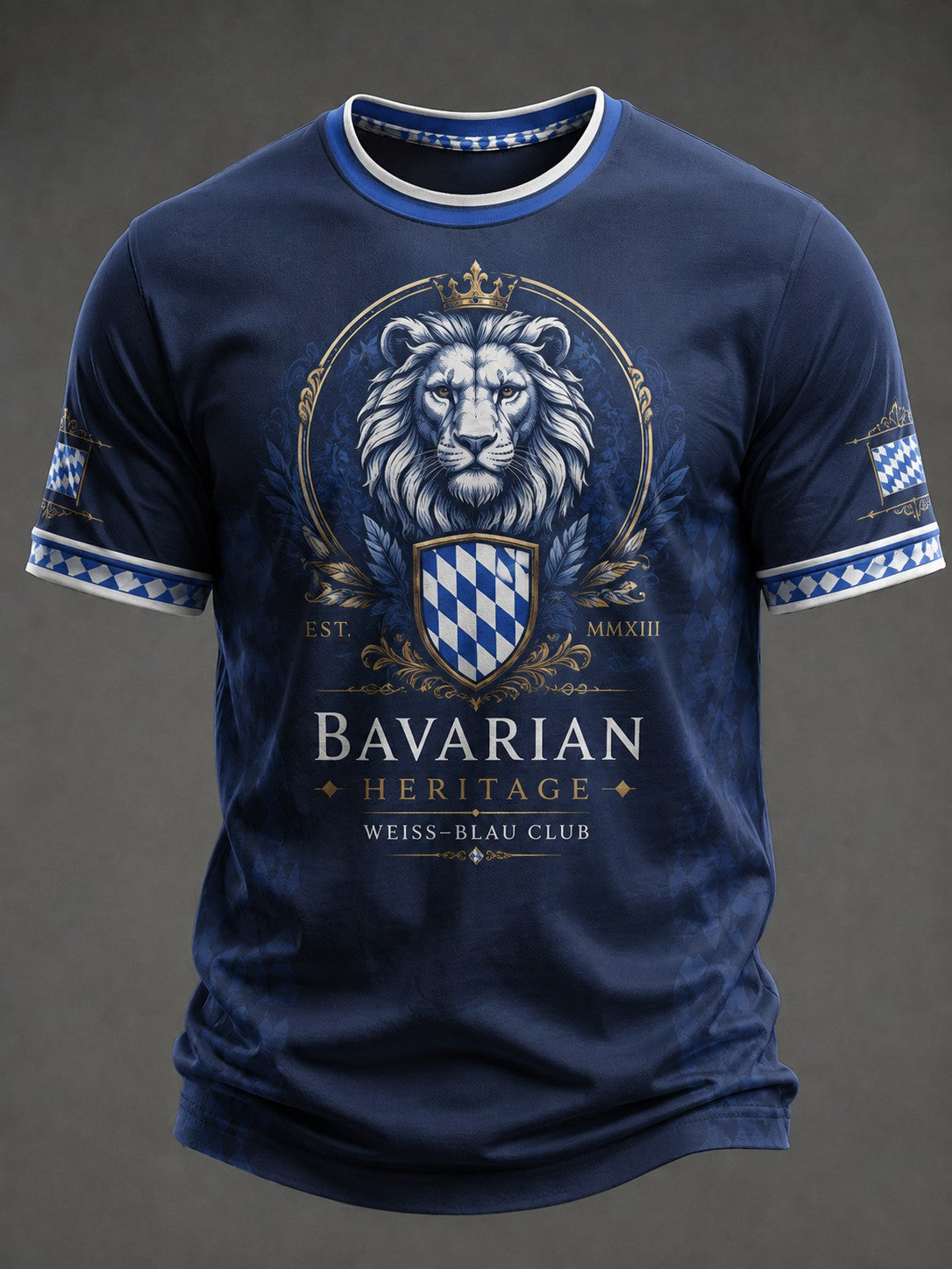 Herren-T-Shirt mit deutschem bayerischem Löwen-Print