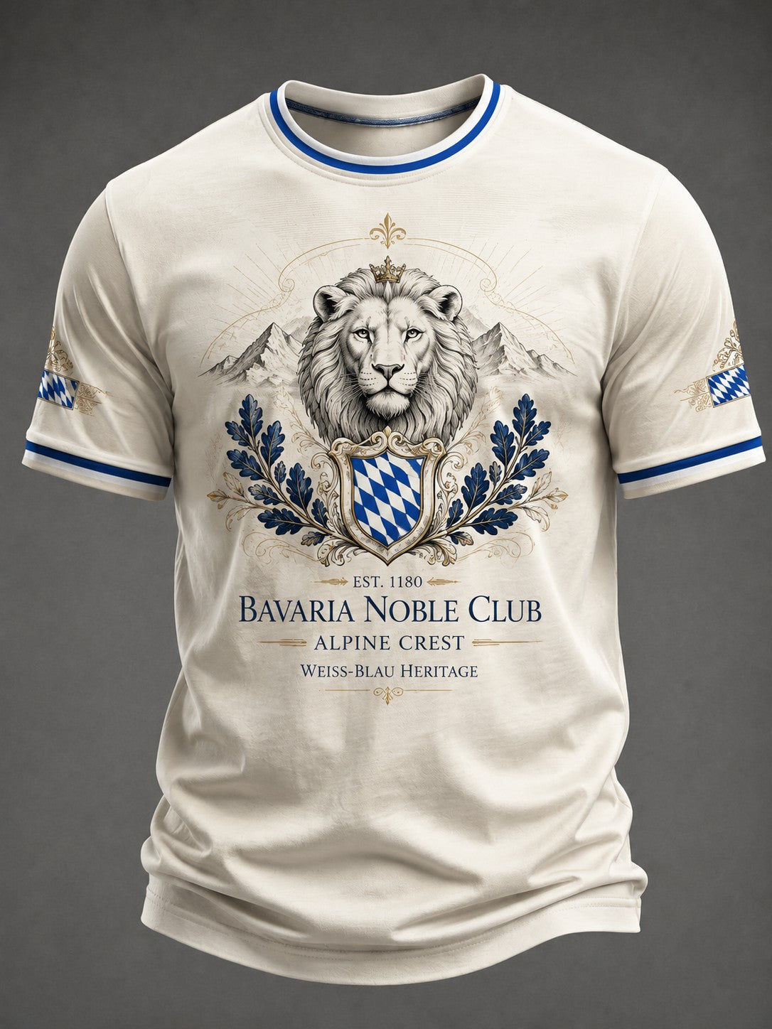 Herren-T-Shirt mit deutschem bayerischem Löwen-Print