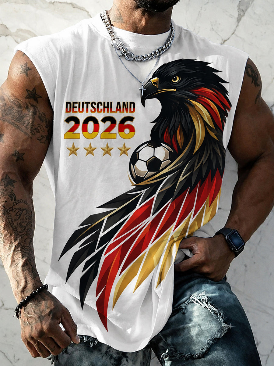 Herren Deutsche Fußball Fan Print Weste Top