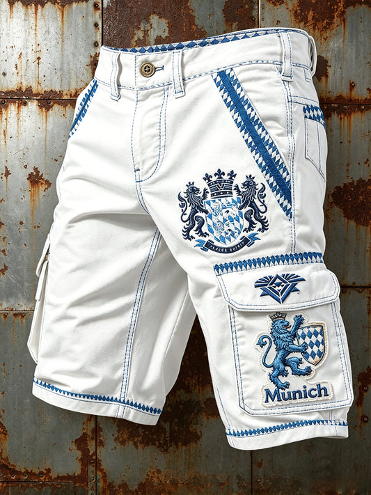 Herren Weiß Deutsch Bayerischer Druck Lässige Mode Arbeits shorts