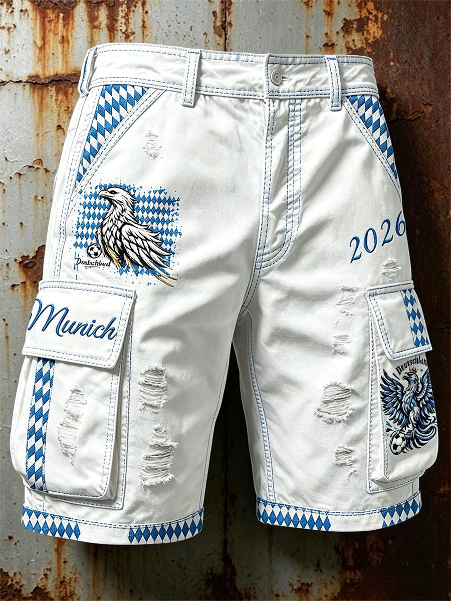 Herren-Bavarian Eagle Print Freizeit-Arbeits shorts