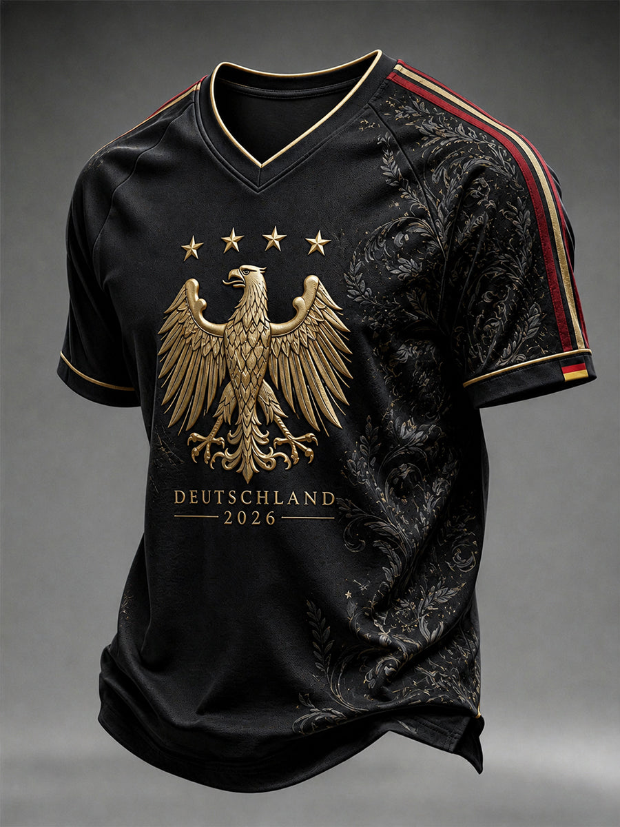 Herren-Fußball-V-Neck-T-Shirt aus Deutschland