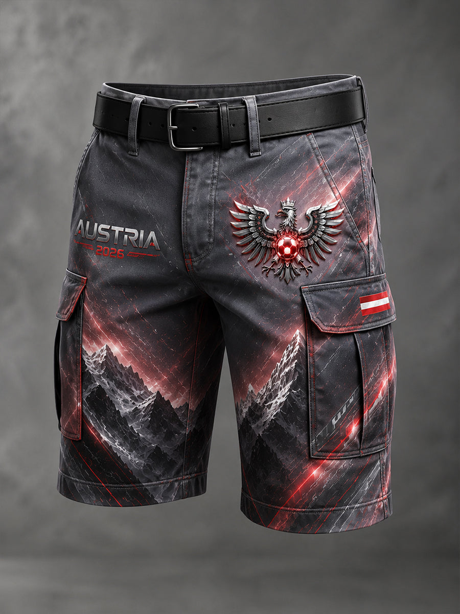 Herren Österreich Fußball Print Freizeit shorts