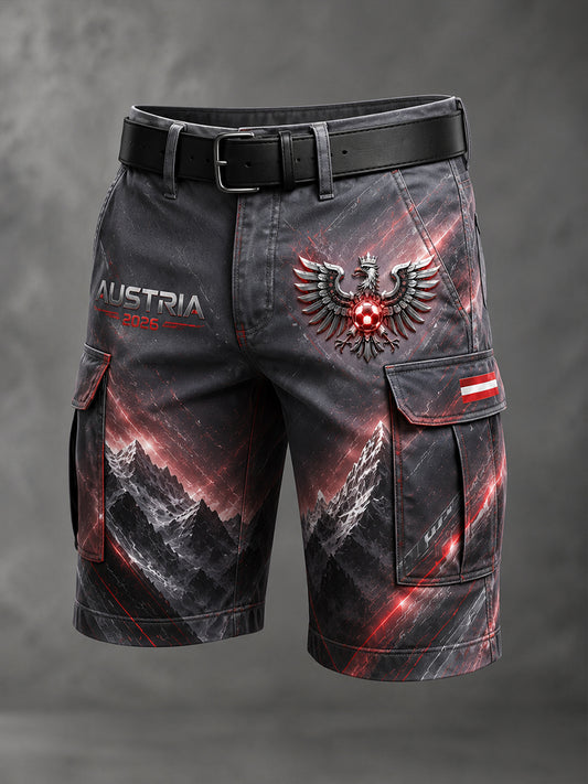 Herren Österreich Fußball Print Freizeit shorts