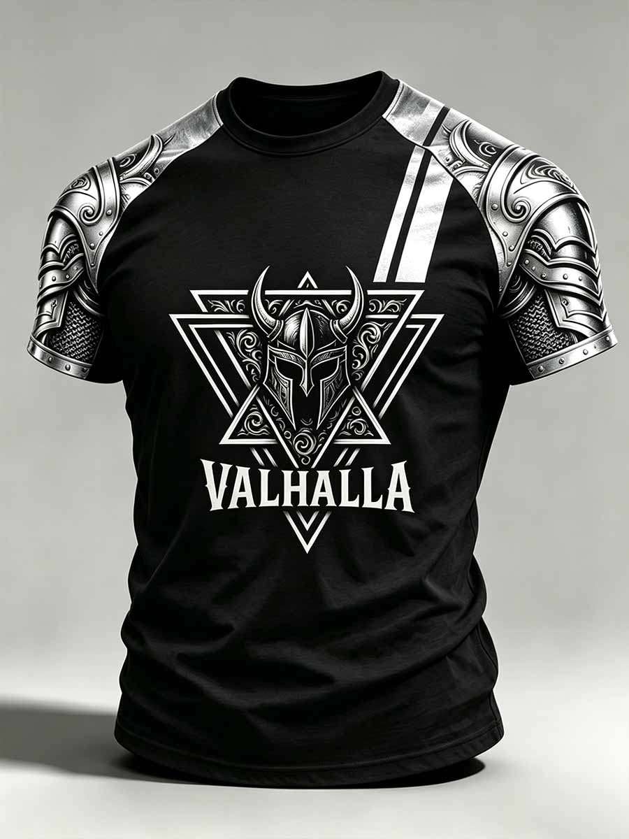 Herrenmode Valhalla T-Shirt mit Wikinger-Print