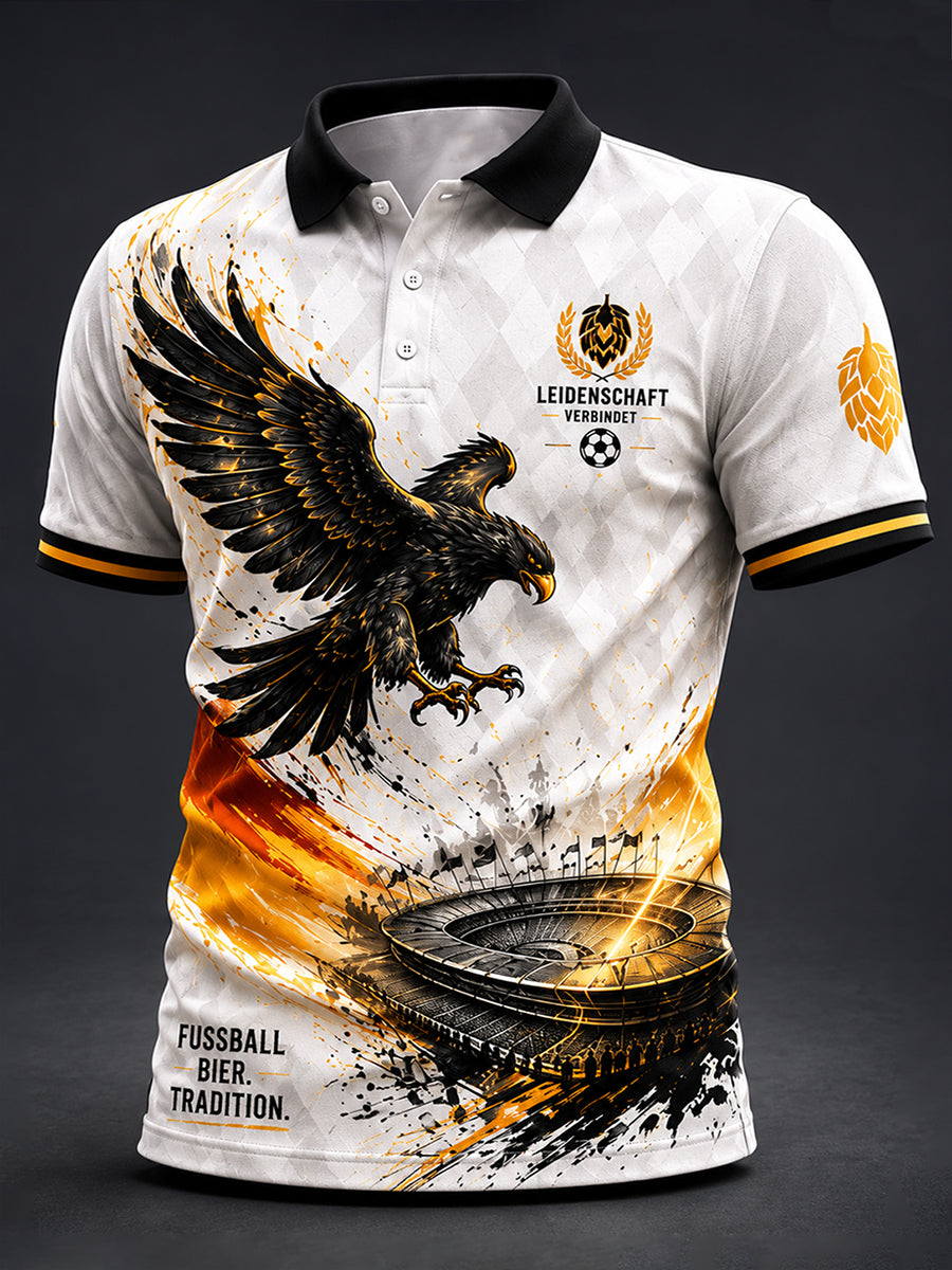 Herren-T-Shirt mit Grafik: Deutscher Fußball und Bier-Grüße