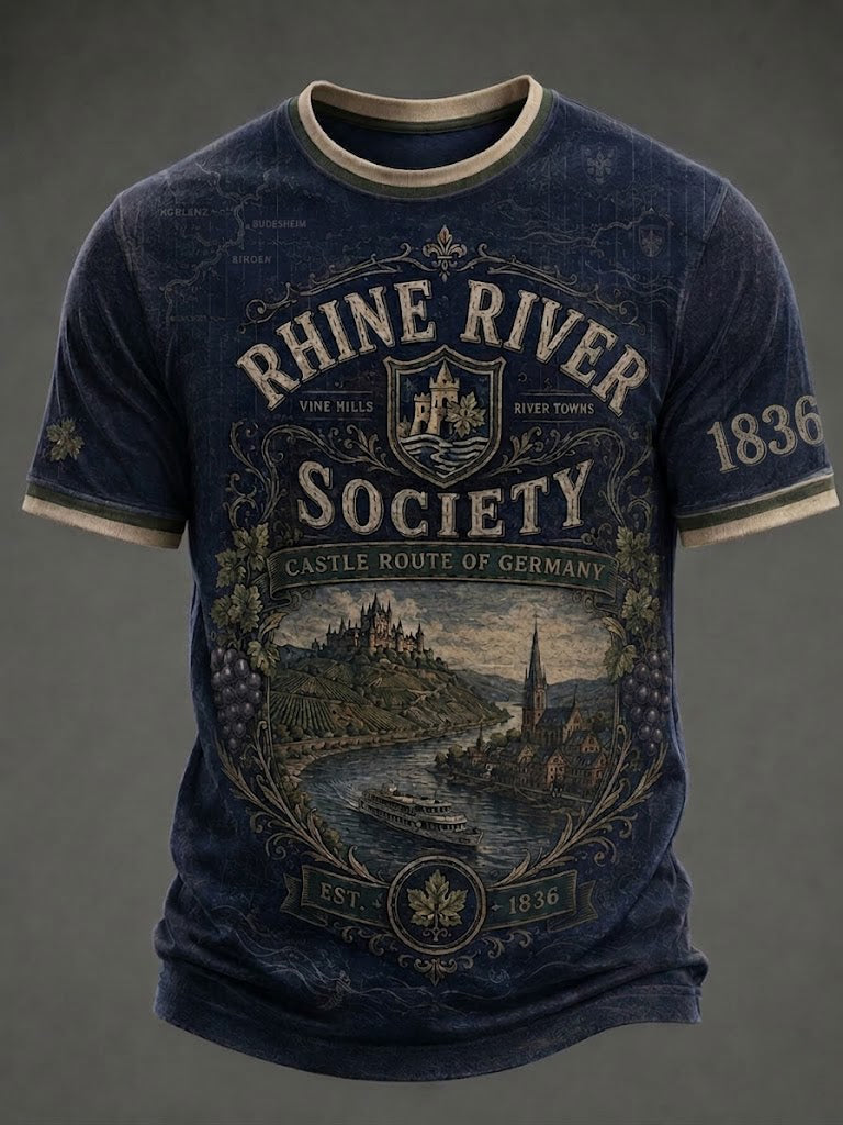 Herren-T-Shirt mit Druckmotiv Rheintal, Deutschland