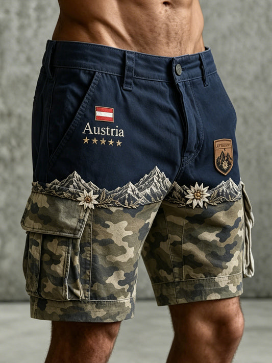 Herren-Shorts mit Edelweiß-Print aus den österreichischen Alpen