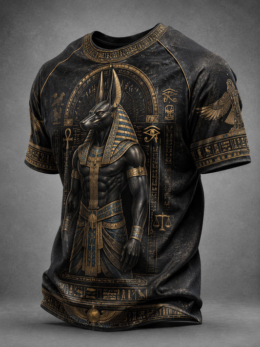 Herren-T-Shirts mit altägyptischem Anubis-Design
