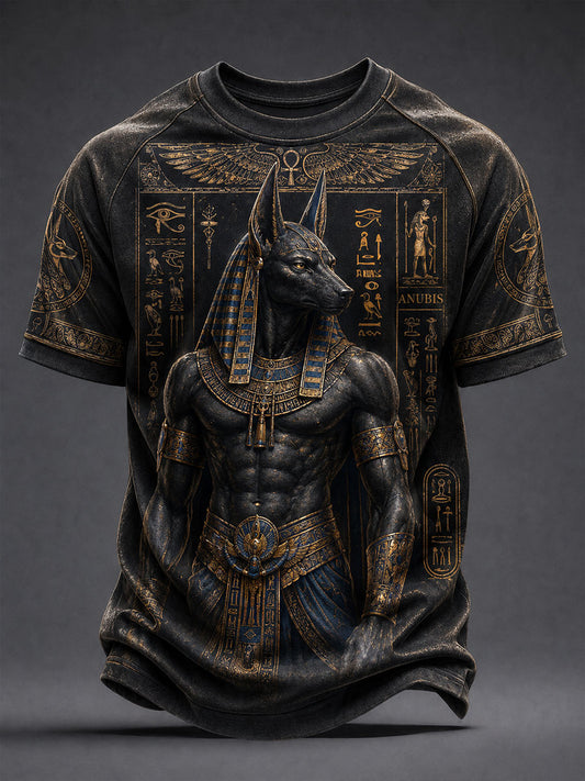 Herren-T-Shirts mit altägyptischem Anubis-Design