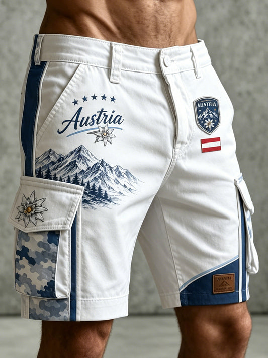 Herren-Shorts mit Edelweiß-Print aus den österreichischen Alpen