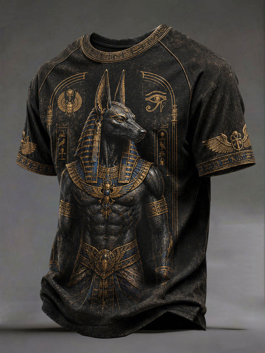 Herren-T-Shirts mit altägyptischem Anubis-Design