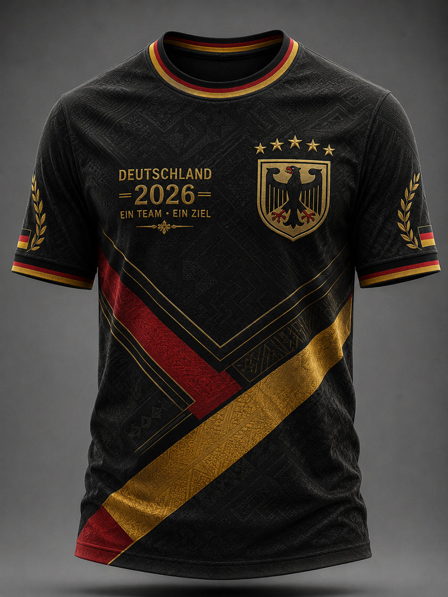 Herren-Deutschland-Fußballfan-T-Shirt mit Grafikdruck