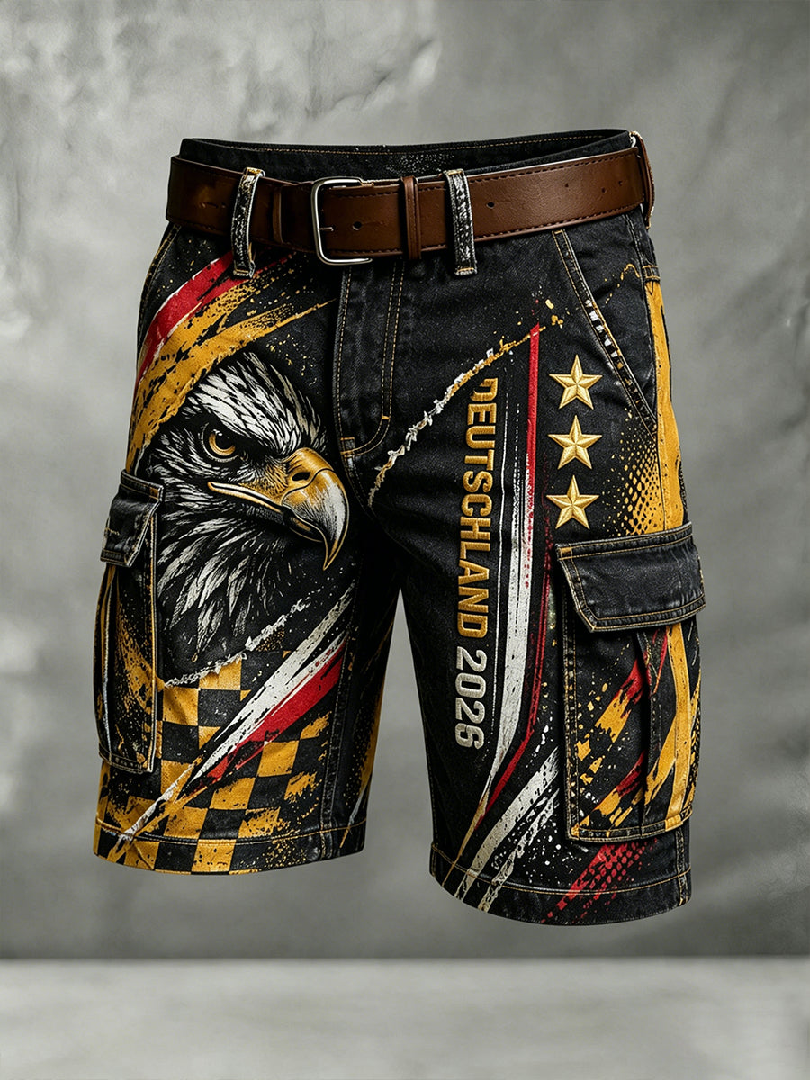 Herren-Fußballkunstdruck-Lässig-Shorts aus Deutschland