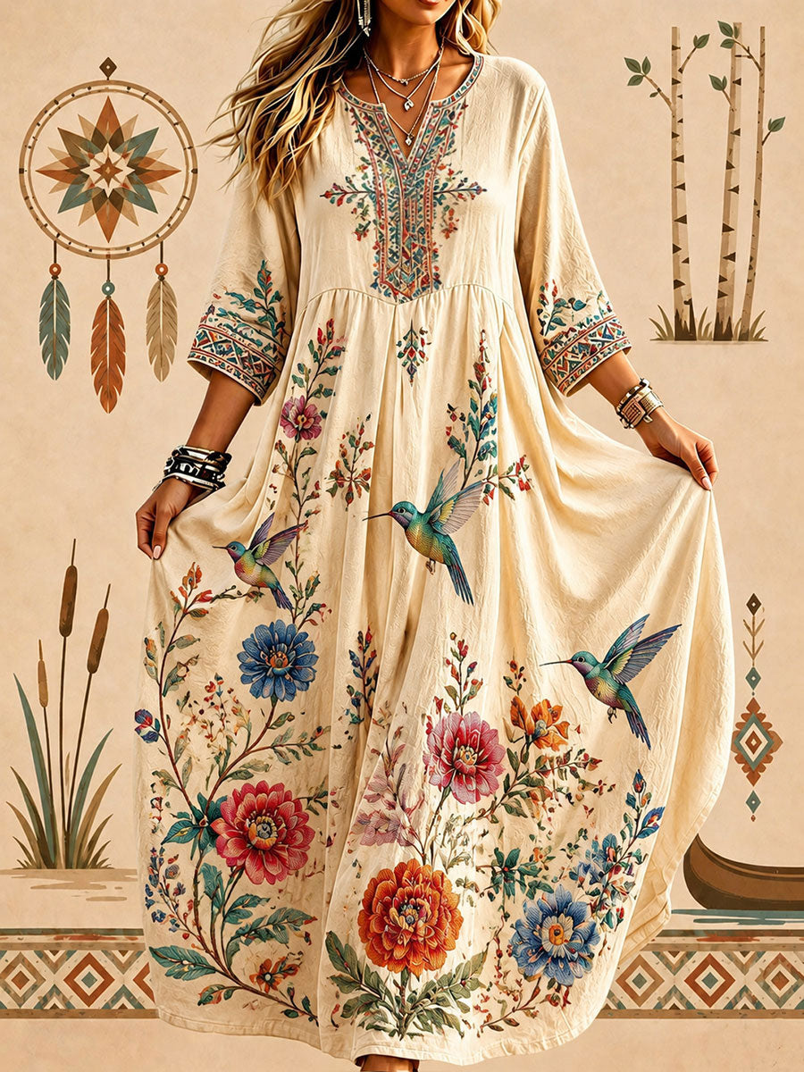 Freizeit kleid mit Blumen kunst druck für Frauen