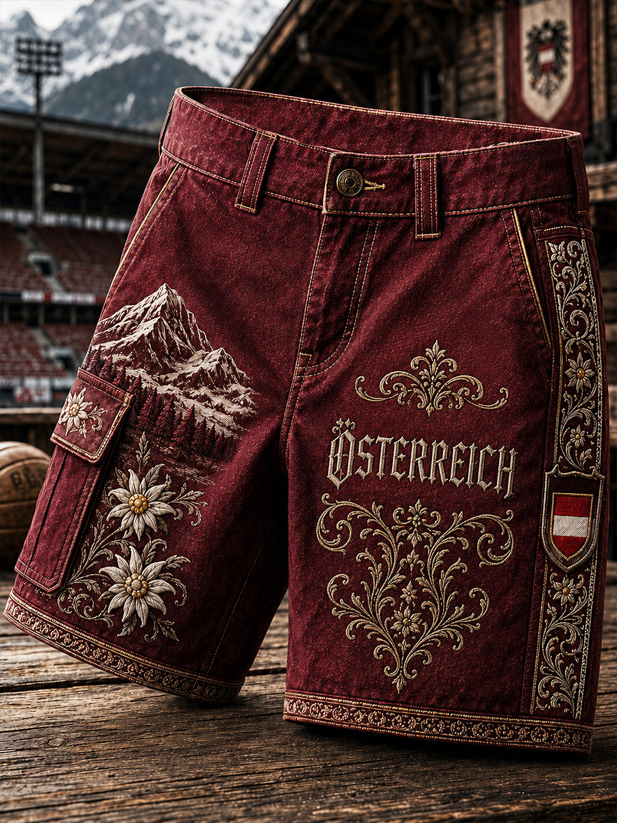 Retro-Österreich-Artprint Lässige Arbeitsshorts