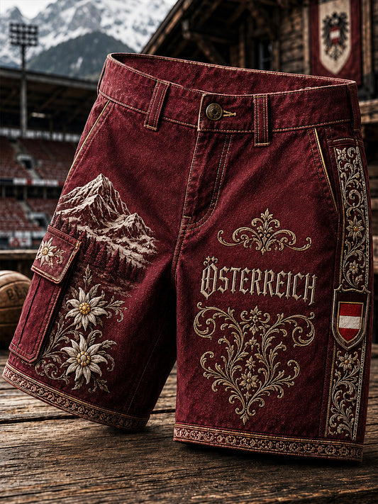 Retro-Österreich-Artprint Lässige Arbeitsshorts