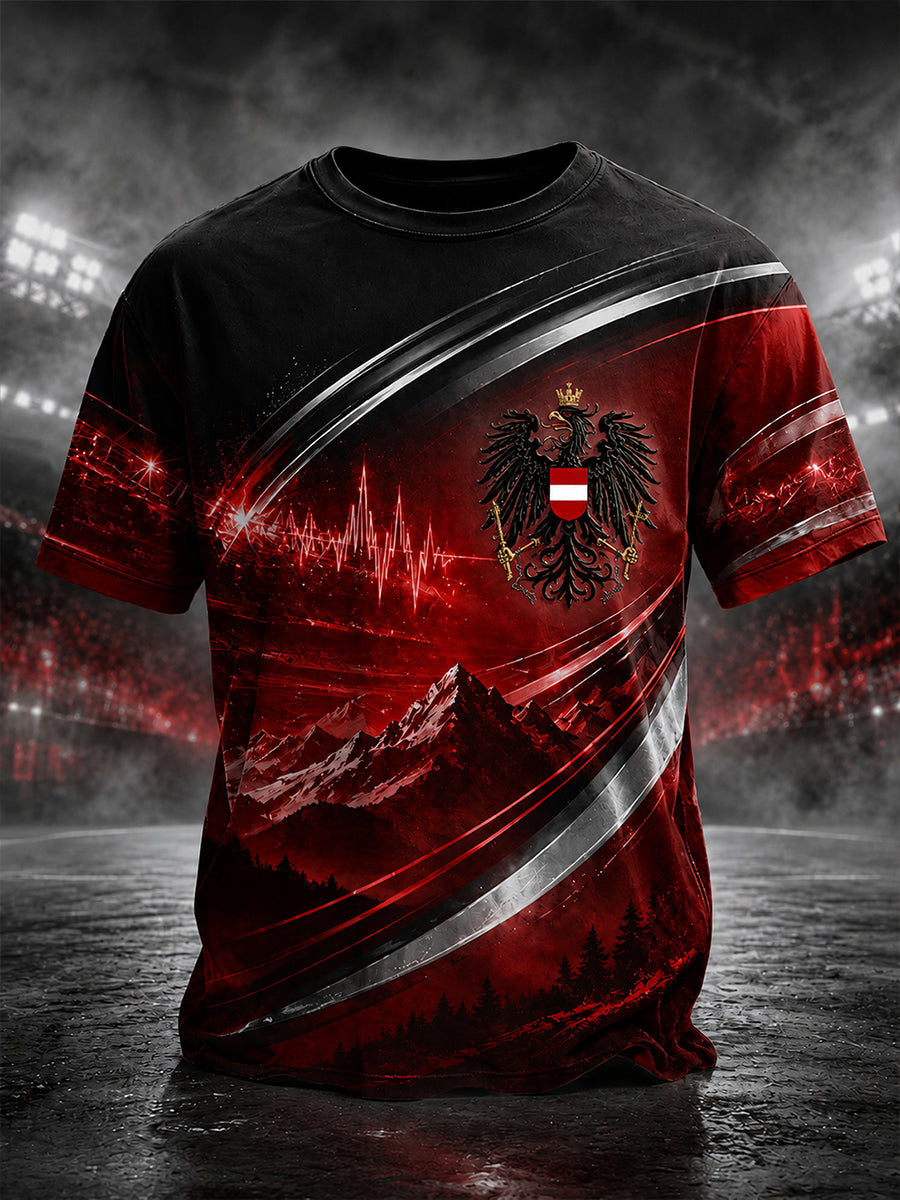 Retro-Österreich-Kunstdruck-Lässiges T-Shirt