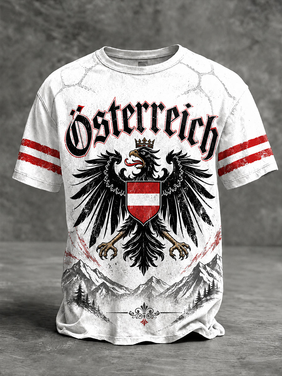 Retro-Österreich-Kunstdruck-Lässiges T-Shirt