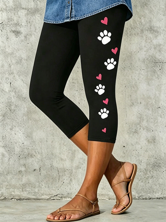 Damen-Leggings mit tierischem Katzen-Motiv und künstlerischem Druck