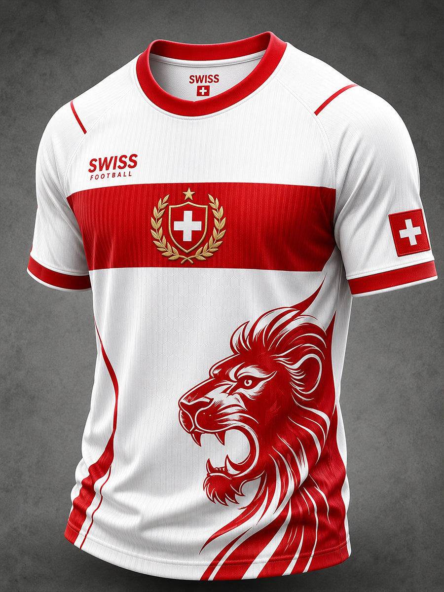 Herren-T-Shirt im Fußball-Design mit lässigem Raglanärmel und Aufdruck
