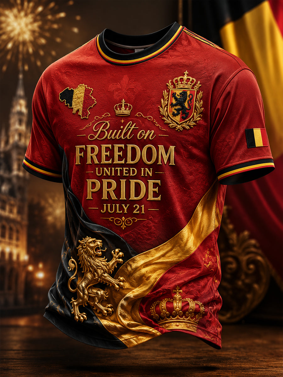 Herren-T-Shirt mit kurzen Ärmeln zum Nationalfeiertag