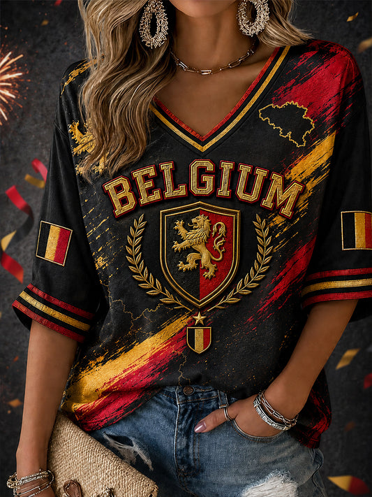 Retro-Kunstdruck zur belgischen Nationalfeiertagsfeier – lässiges Top