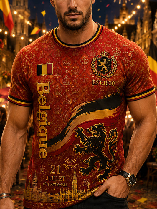 Herren-T-Shirt mit kurzen Ärmeln zum Nationalfeiertag