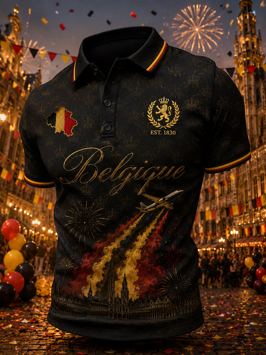 Herren-Poloshirt mit kurzen Ärmeln zum Nationalfeiertag