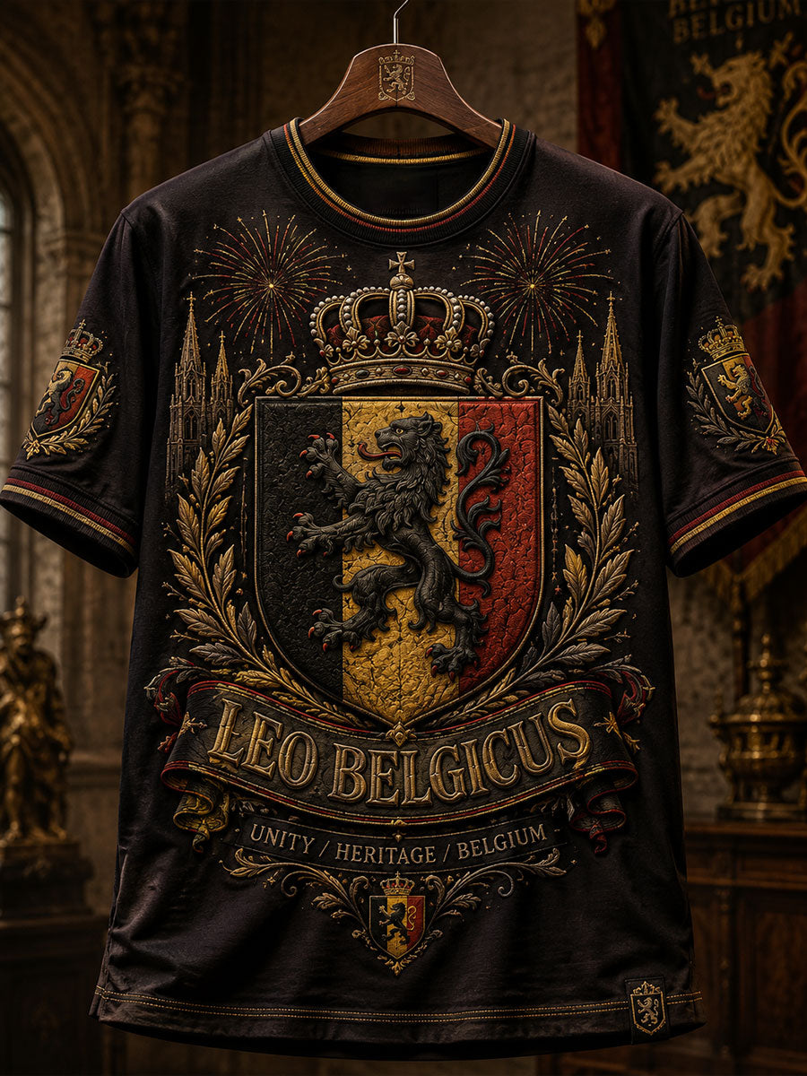 Herren-T-Shirt mit belgischem Nationaltag, 21. Juli, bedruckt