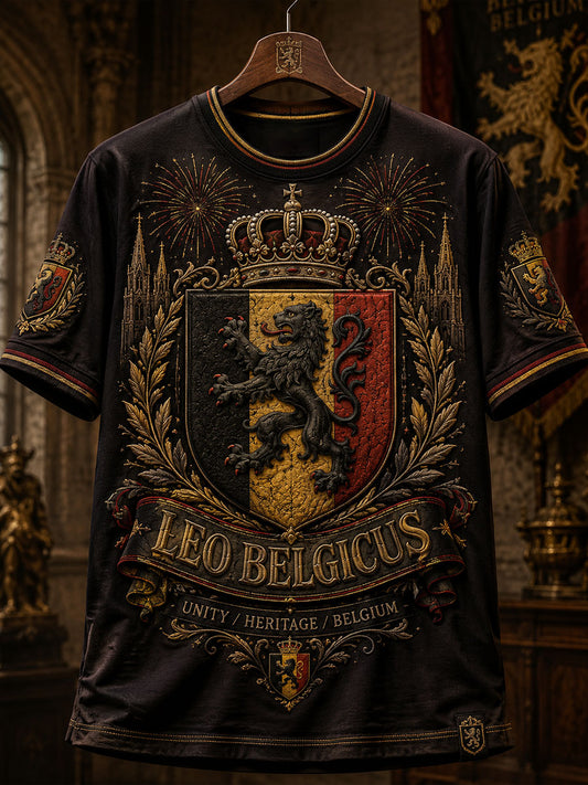 Herren-T-Shirt mit belgischem Nationaltag, 21. Juli, bedruckt