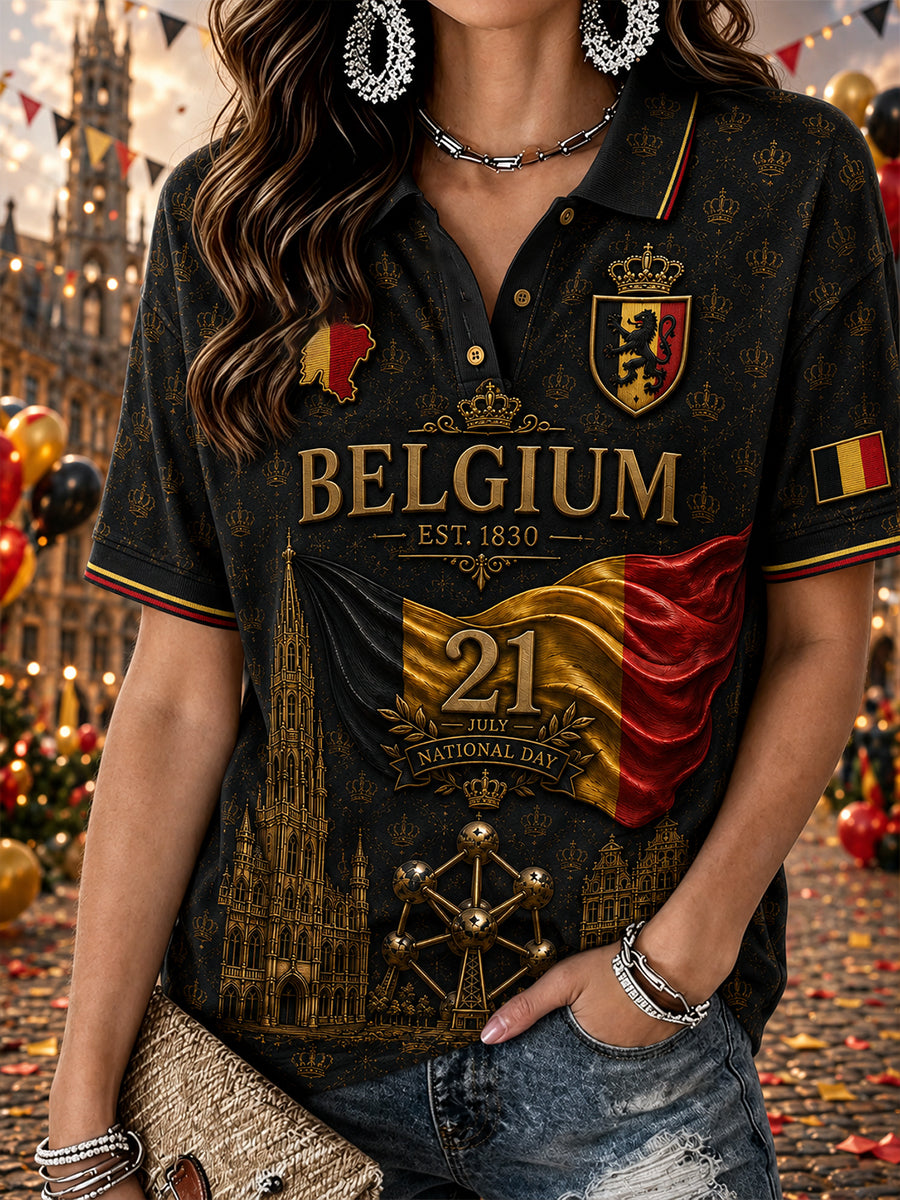 Kurzärmliges Polos hirt zum National feiertag der Frauen