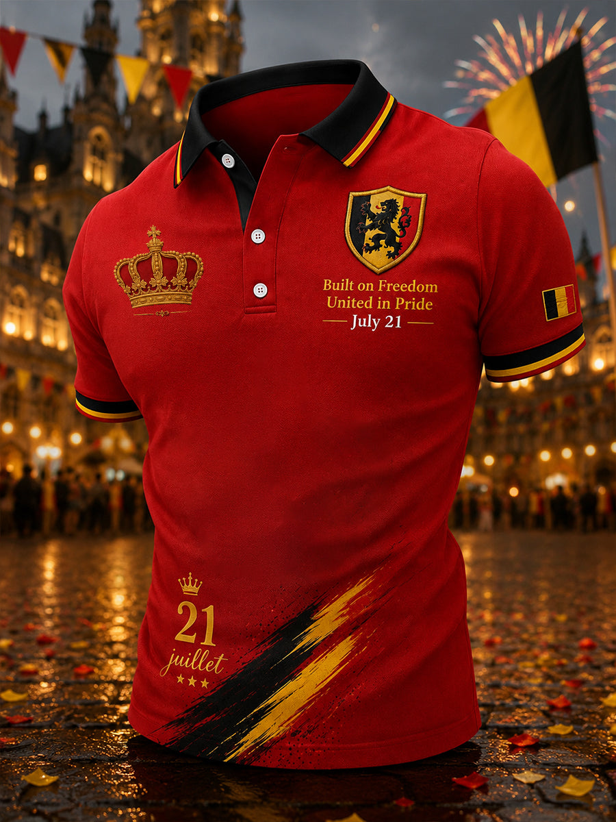 Kurzärmliges Polos hirt zum National feiertag der Männer