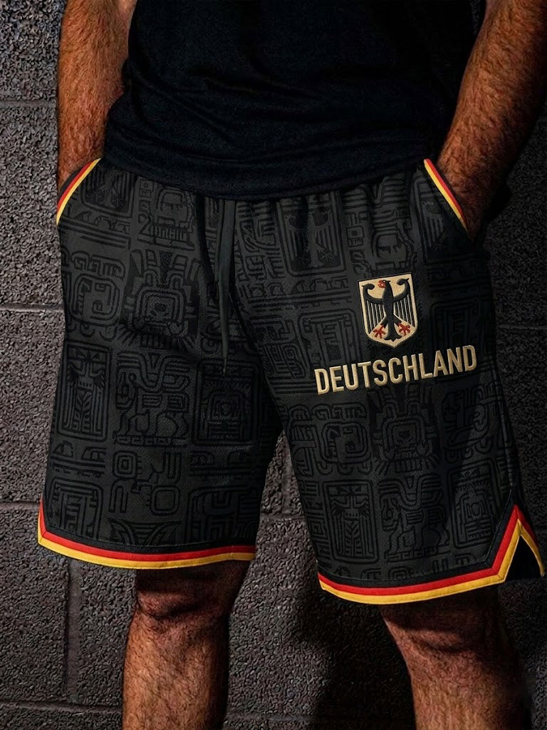 Herren-Fußball-Shorts mit Deutschland-Druck
