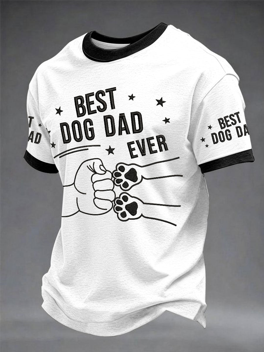 Herren "Bester Hund Papa aller Zeiten" Vatertag Spaß Print Casual T-Shirt