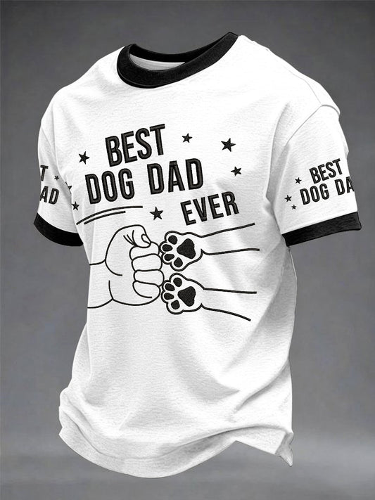 Herren "Bester Hund Papa aller Zeiten" Vatertag Spaß Print Casual T-Shirt
