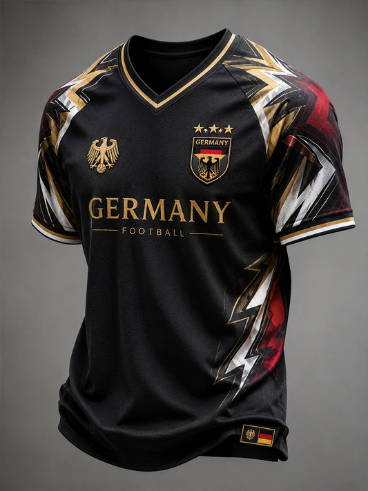 Herren-Fußball-V-Neck-T-Shirt aus Deutschland