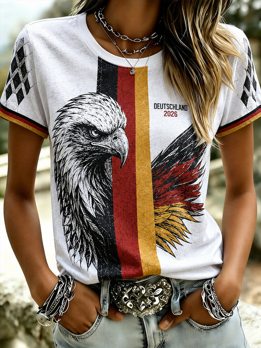 Frauen Deutschland Fußball Kurzarm T-Shirt