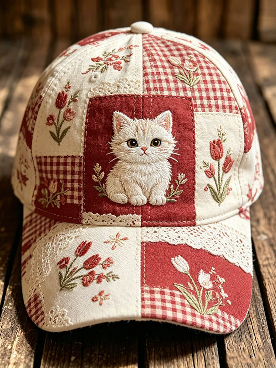 Unisex-Mütze mit niedlichem Katzenmuster