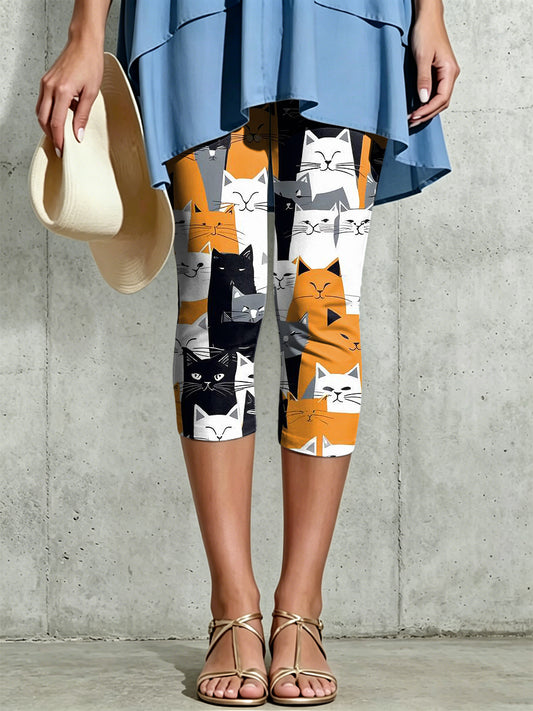 Damen-Leggings mit kunstvollem Tierdruck